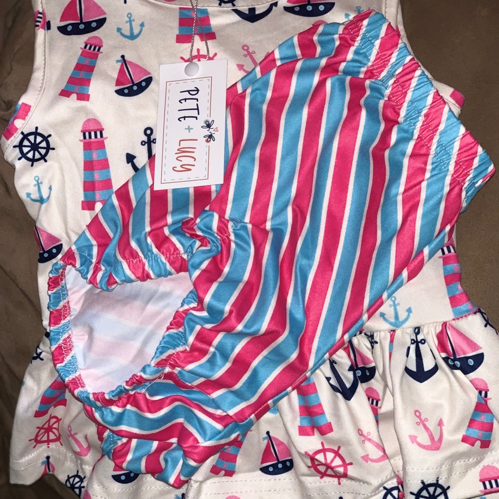 Let’s Set Sail Girls Short Set - Picture 2 of 8
